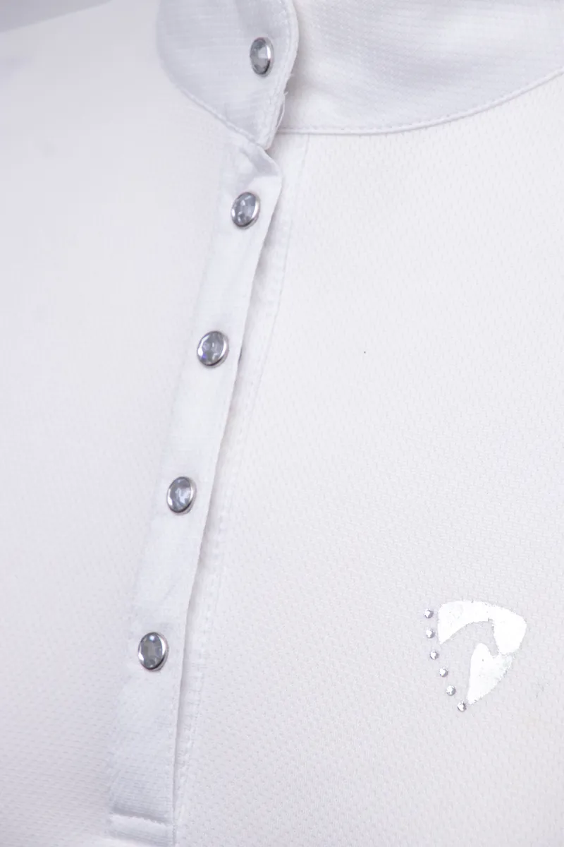 Hy Equestrian Sophia Sleeveless Show Shirt - White Pearl-2